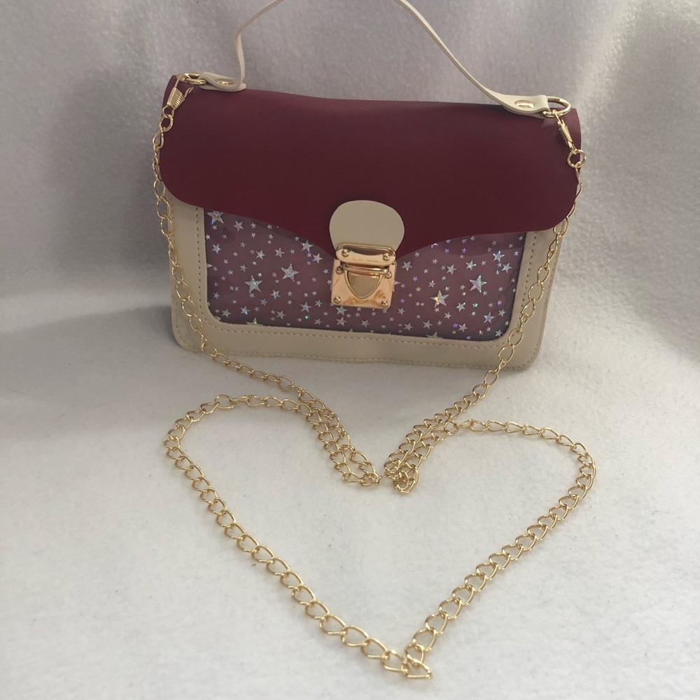 Starry red velvet mini purse